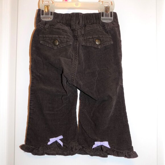 GYMBOREE Brown Purple Corduroy Pants Sz 12-18M Floral Embroidered Cowgirl Heart - Picture 4 of 7